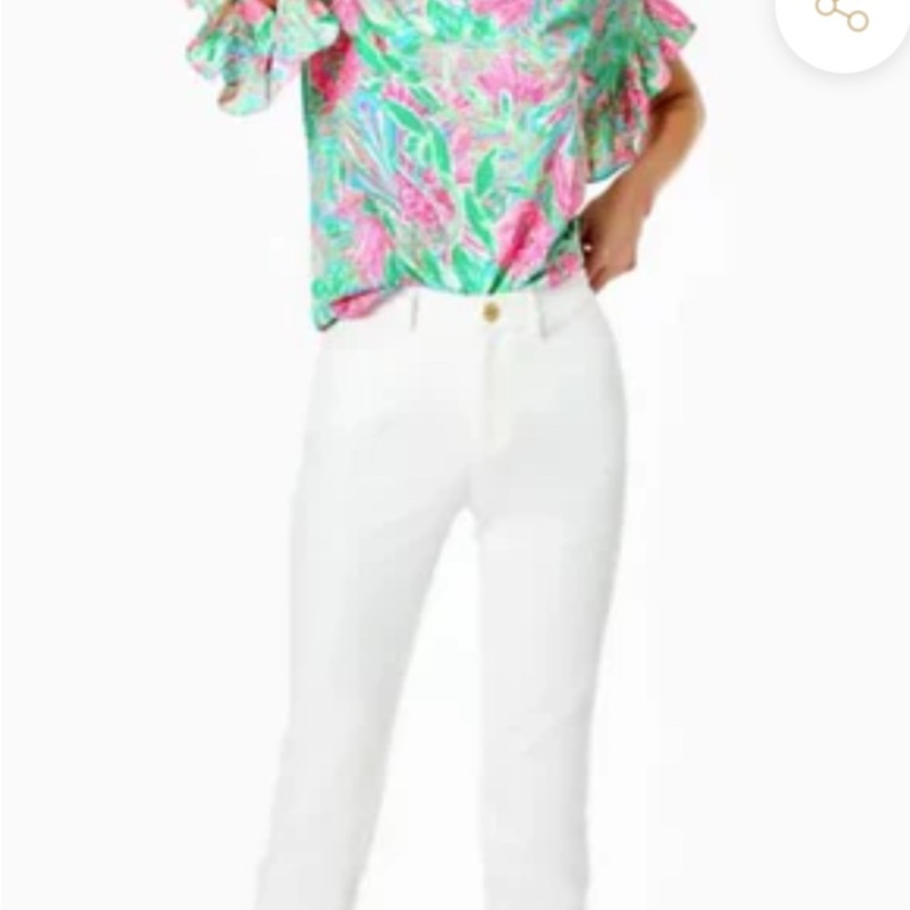 LILLY PULITZER NWT Sz 16 KELLY STRETCH PANT - RESORT WHITE